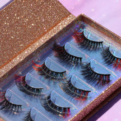 Fire Red Lashes- 5 pairs